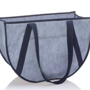 Round Utility Tote-Denim Distressed